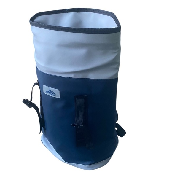 BACKPACK COOLER Blue Grey Roll-Top Velcro Closure Oversized New Without Tags - Picture 10 of 14